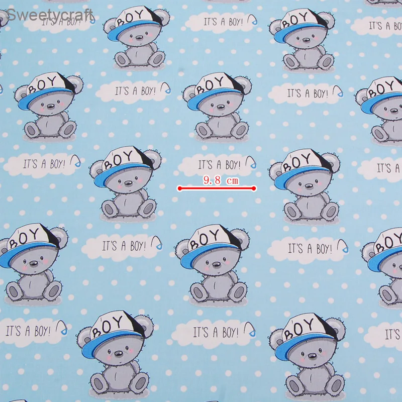 50*160 см с принтом для девочек и мальчиков рисунком медведя хлопок твил ткань пике