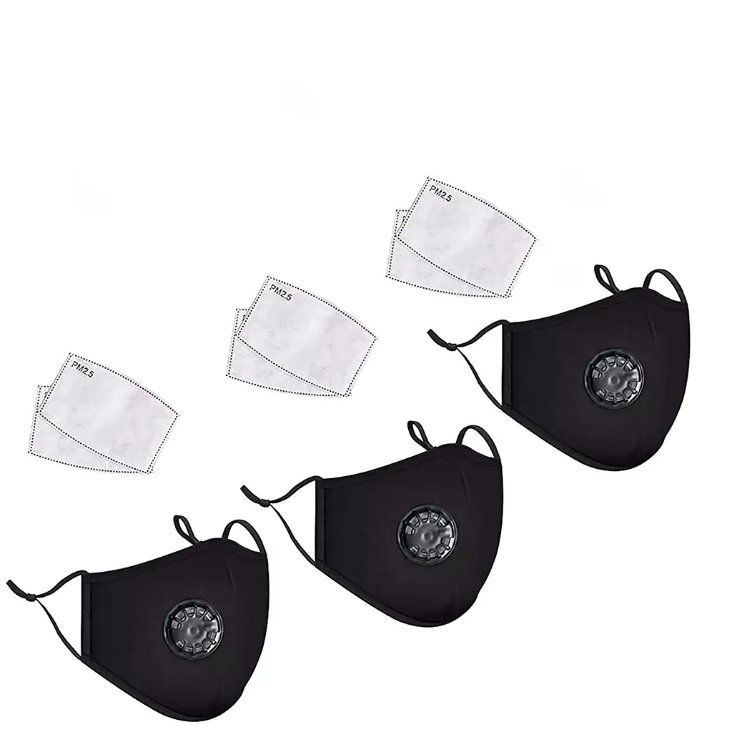 Маска PM2.5 многоразовая моющаяся с фильтром из активированного угля 3 шт.|Мужские