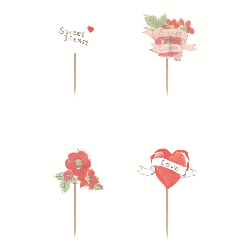 24 звёздочки милый капкейк Топпер для свадьбы вечевечерние НКИ в честь Дня