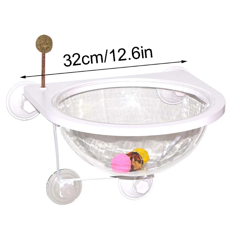 

Cat Litter Wall Suction Cup Cat Observation Deck Acrylic Space Capsule Cage
