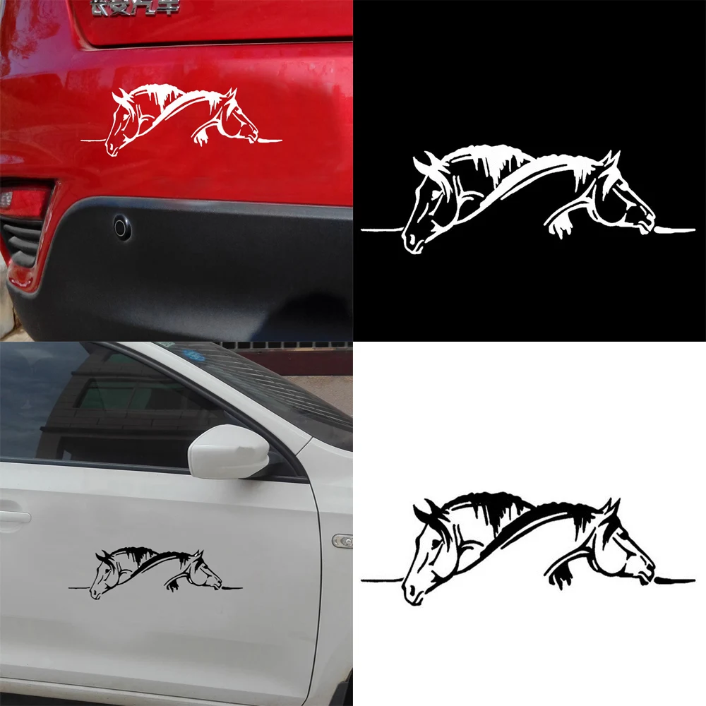 Креативная графическая наклейка с изображением двух лошадей
