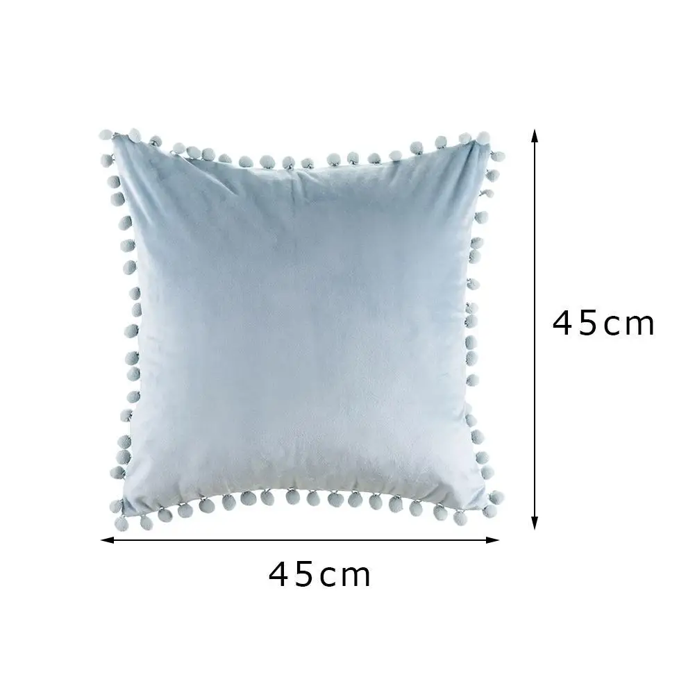 

Cushion Pillowslip Soft Velvet Decorative Cushion With Ball Home Decor For Sofa Set Bedroom Pillowcase Car Home Pillow