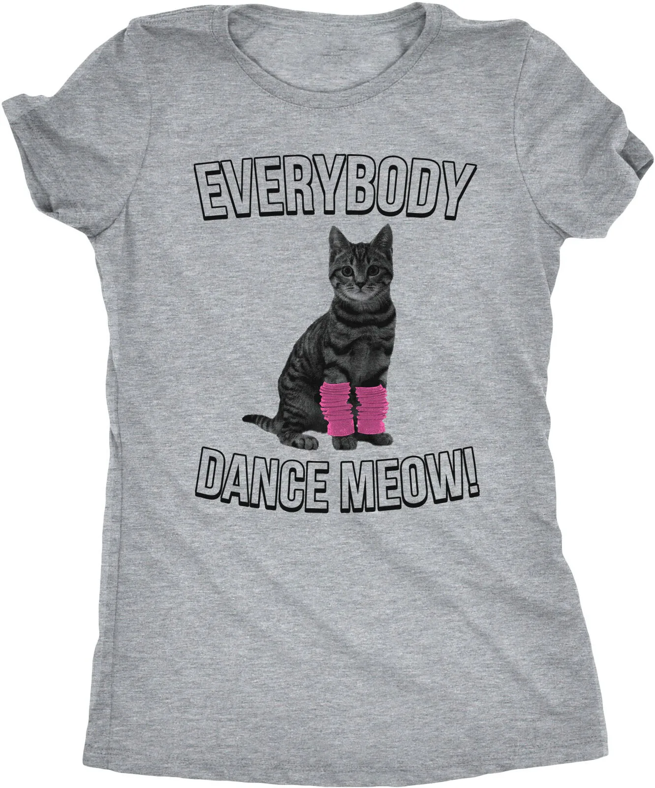 

Womens Everybody Dance Meow Funny Cat Mom T Shirt Cute Kitten Tees