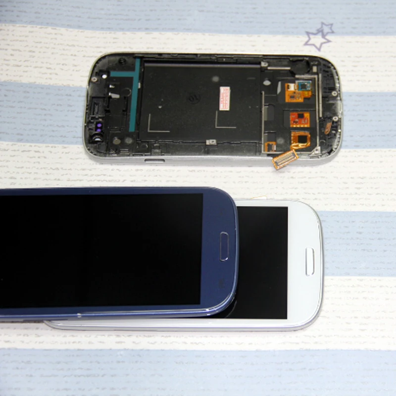 I9300 ЖК дисплей для SAMSUNG GALAXY S3 i9300 сенсорный экран дигитайзер с рамкой Galaxy LCD|Экраны