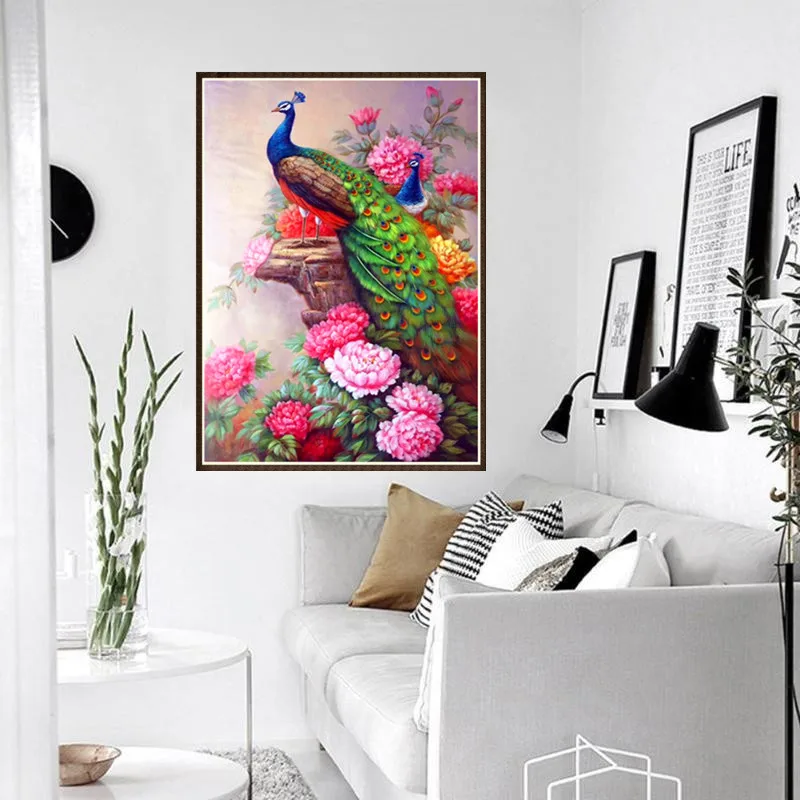 Набор для алмазной вышивки павлин животное 5D цветок творчества мозаика