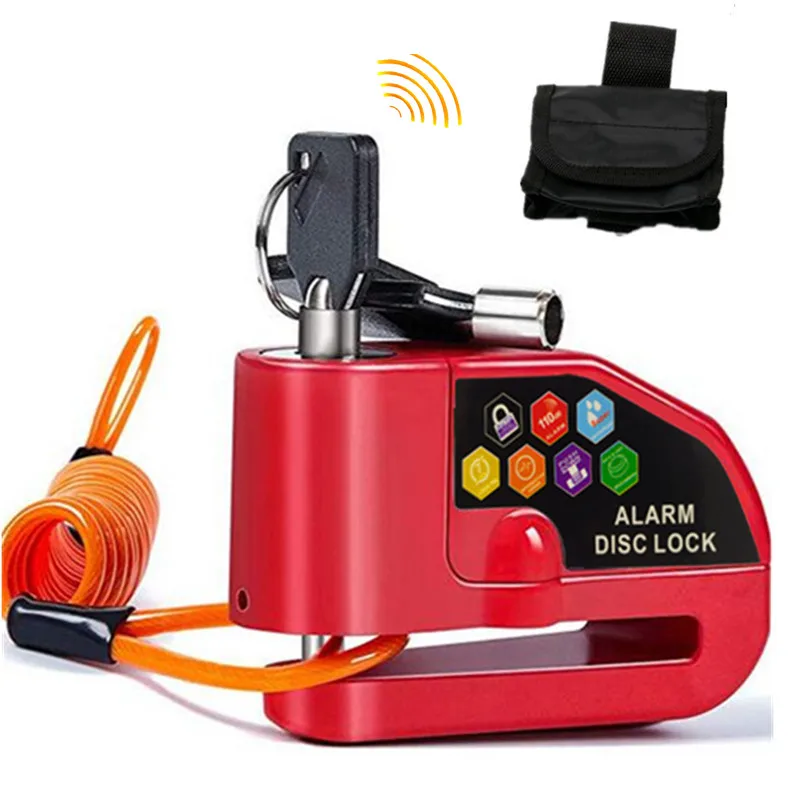 

Waterproof Motorcycle Alarm Lock 110db Motorbike Anti-theft Alarm Wheel Disc Brake Security Alarm Protection Lock with Bag, Rope