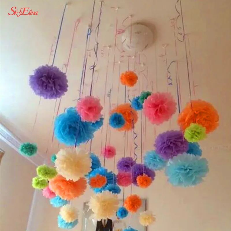 Лидер продаж 6 дюймов помпон из бумажной салфетки бумажных помпонов украшение