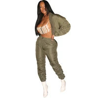 winter sweat suits women matching sets pant set casual two piece sportswear tracksuit top stacked sweatpants joggers women set