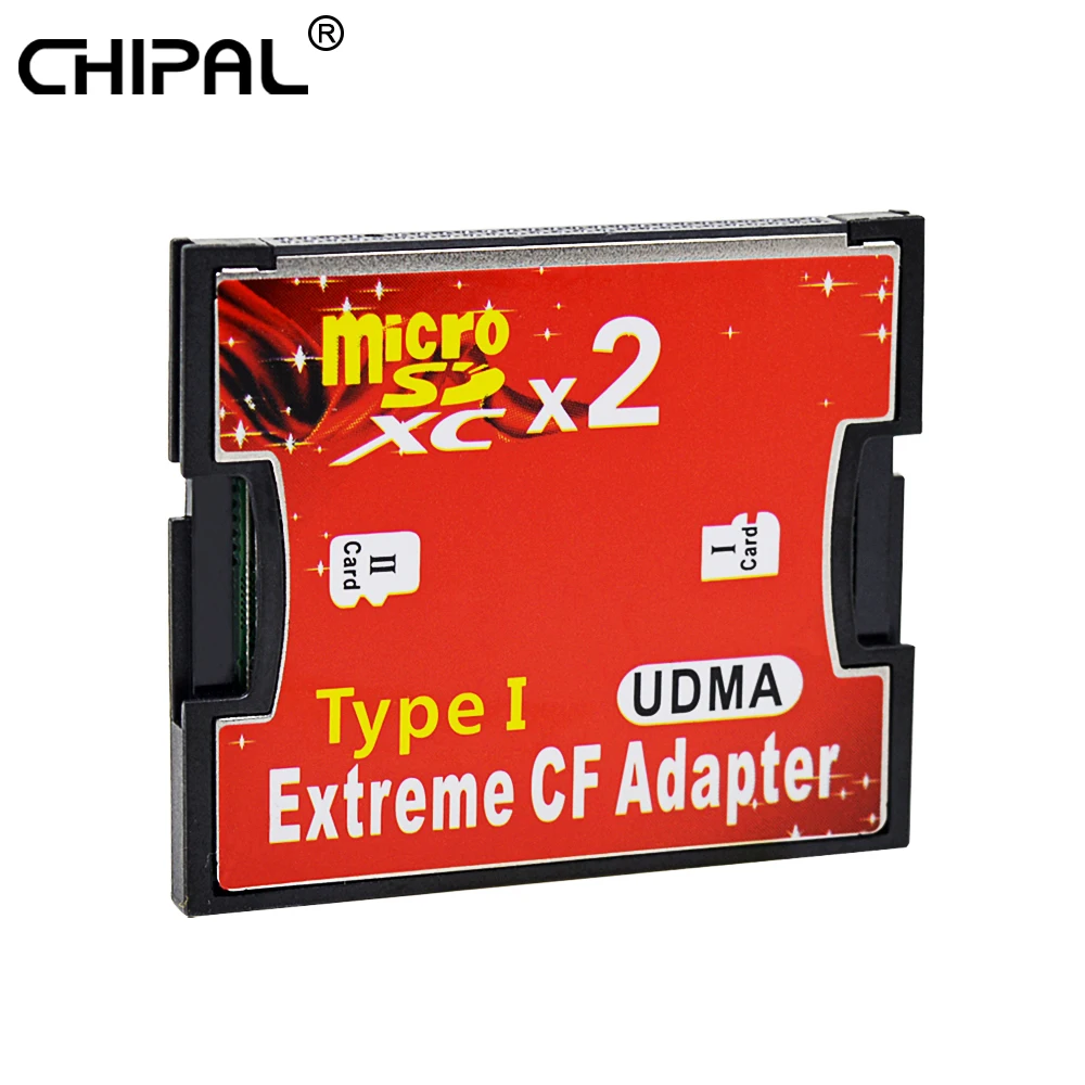 CHIPAL высокая скорость двойной слот MicroSD TF для CF карты адаптер для Micro SD SDHC SDXC для экстремального типа I карты памяти конвертер
