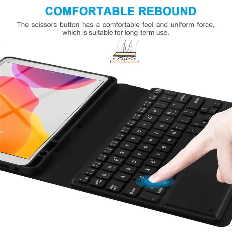 Чехол с сенсорной клавиатурой для iPad 10 2 2019 кожаный чехол русской испанской Bluetooth