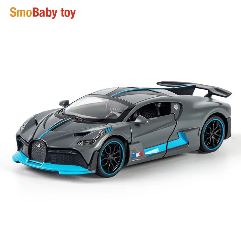 

1/32 Alloy Bugatti DIVO Sportscar Toy Die Cast Pull Back Minicar Sound Light Toys Vehicle Collection model For Children Gift