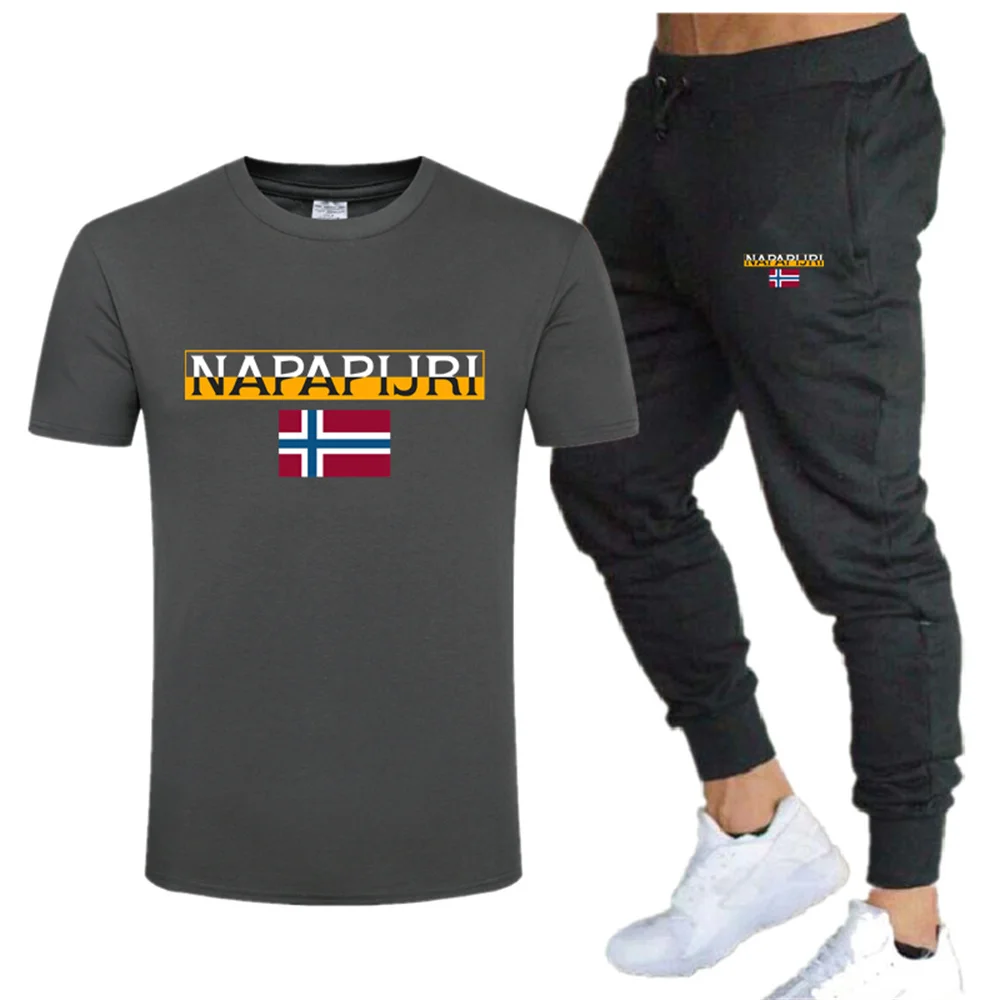 

Summer Print Short Sleeve T-Shirt + Trousers Design 2021 Fashion Casual Design Men's Sports Suit Sports Suit Men's Sports Shirt