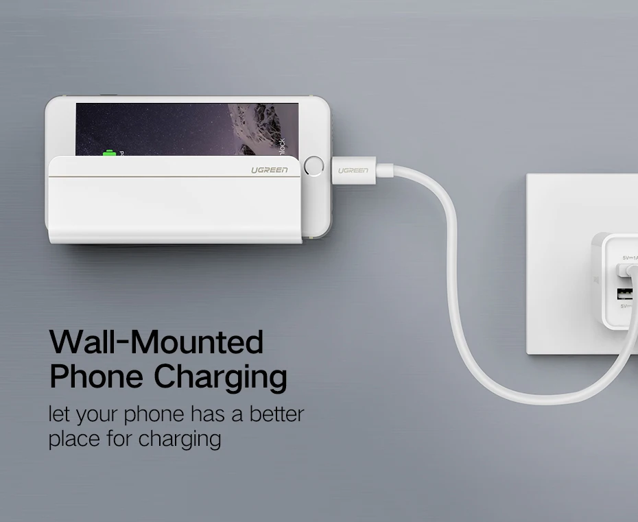 Ugreen настенный держатель для зарядки мобильного телефона Подставка для iPhone xs ipad samsung s9 huawei xiaomi настенный держатель для планшета паста