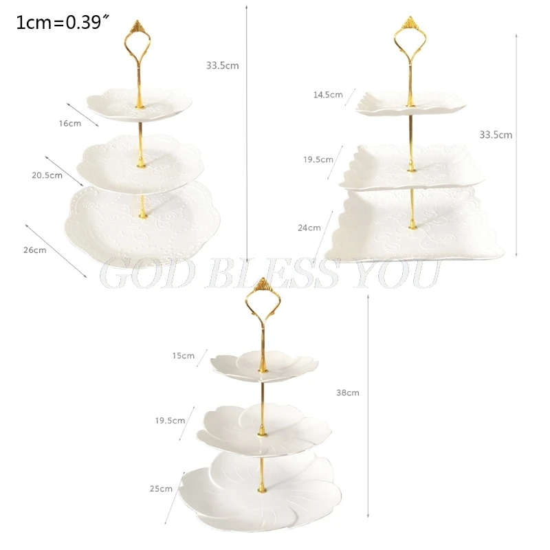 

Detachable Cake Stand European Style 3 Tier Pastry Cupcake Fruit Plate Serving Dessert Holder Wedding Party Home Decor Drop Ship