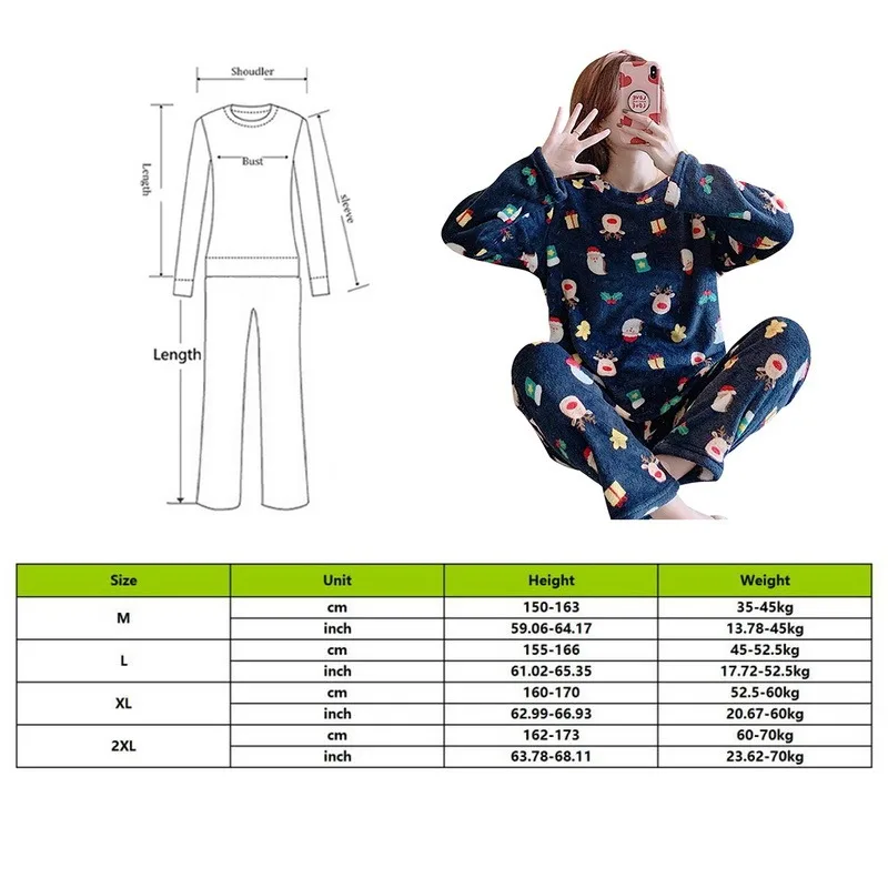 

Women Pajamas Set Girl Sleepwear Pijama Long Women Pyjamas Suit Female Clothing Set 2021 Nightwear Flannel Autumn Winter Set