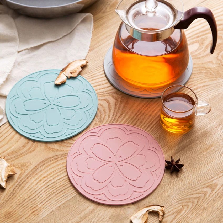 Круглые влагостойкие подставки для напитков из ПВХ чашек термоизоляционные