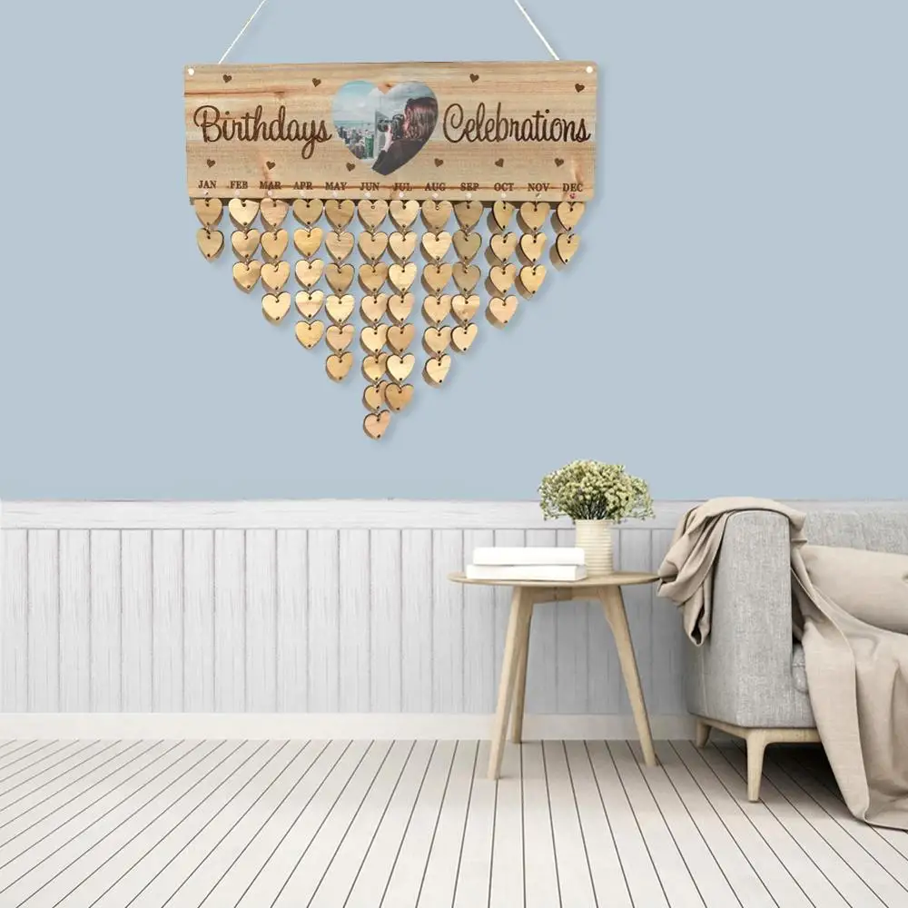 Деревянный календарь DIY доска Подвески Фоторамка резная текстовая для сообщений