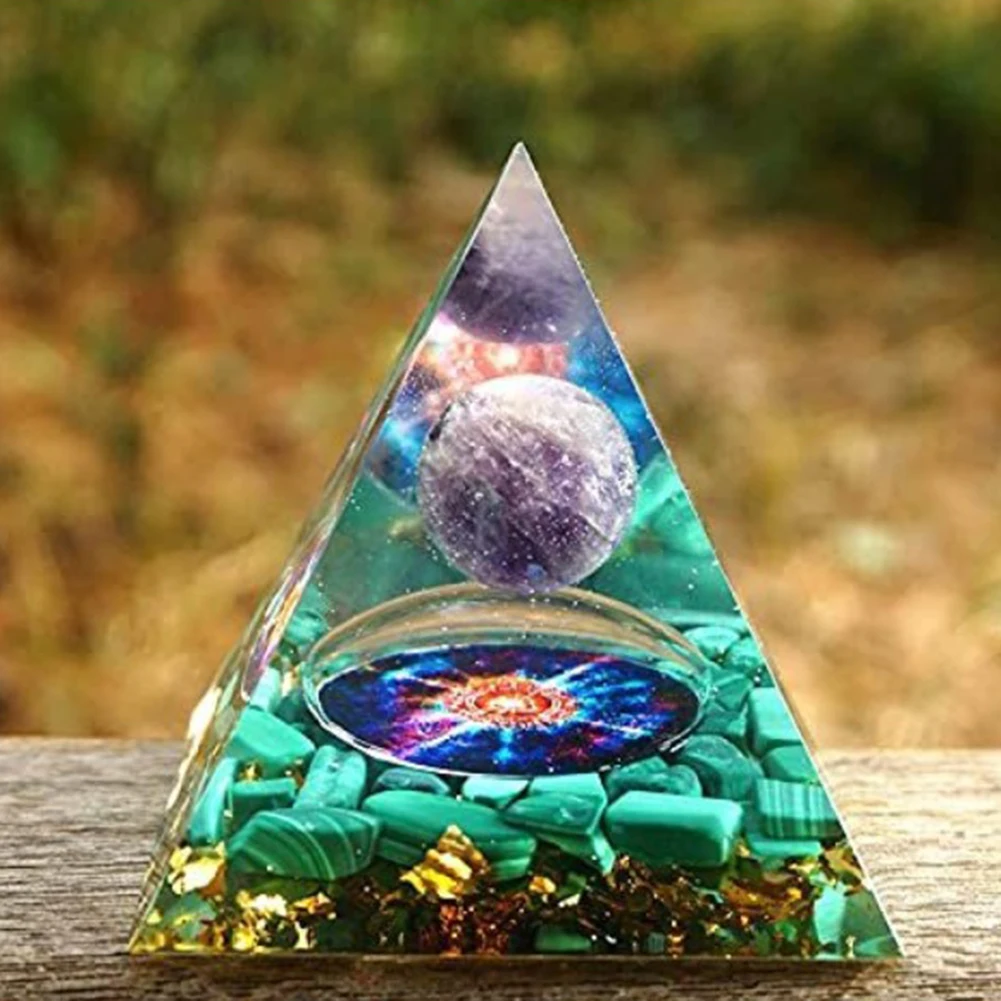 Природный камень кристаллы пирамиды оргонита эпоксидная смола ОРГОН генератор