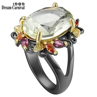 dreamcarnival1989 fabulous statement ring for women elegant dazzling light green zircon party must have gothic jewelry wa11877gr