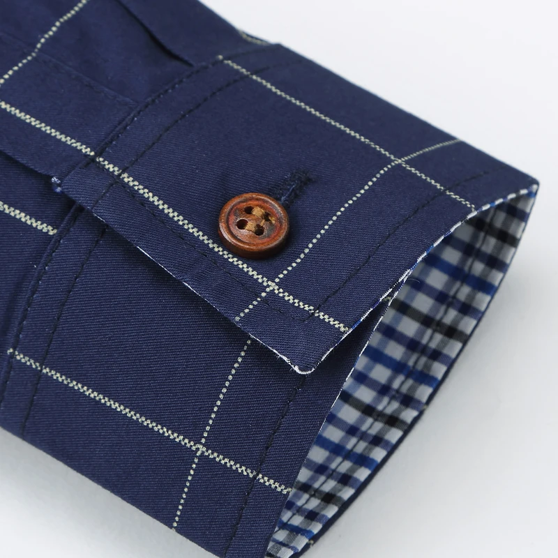 

N&B Men's Plaid Shirts Mens Shirt New Male Long Sleeve Cloth Slim Fit Business Dress Shirt Spring Autumn Man Social Shirts CS01