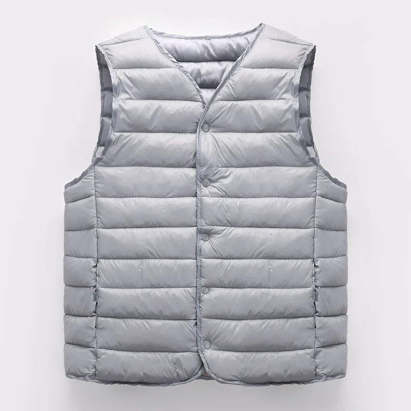 Мужской осенне зимний пуховый хлопковый жилет легкий тонкий теплый для спорта на