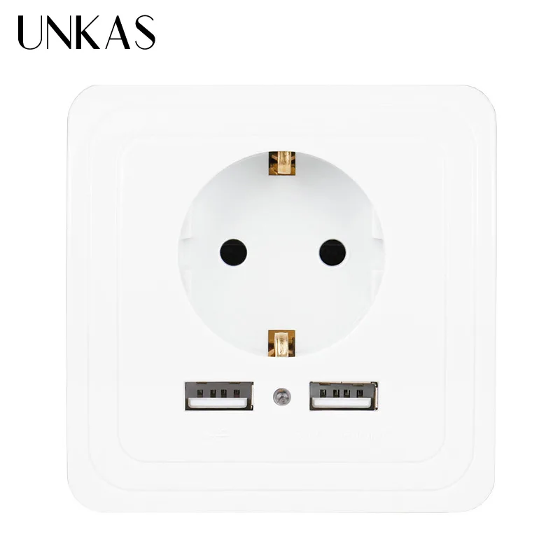 Розетка настенная с двумя USB портами 2000 мА 5 В|Электрические розетки| |