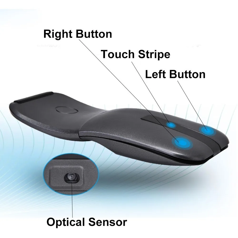 2,4 ГГц Arc Touch mouse, вращающаяся беспроводная мышь Mause, 1600 dpi, игровая мышь с ковриком для мыши, для microsoft Surface, ноутбука, офисных мышей