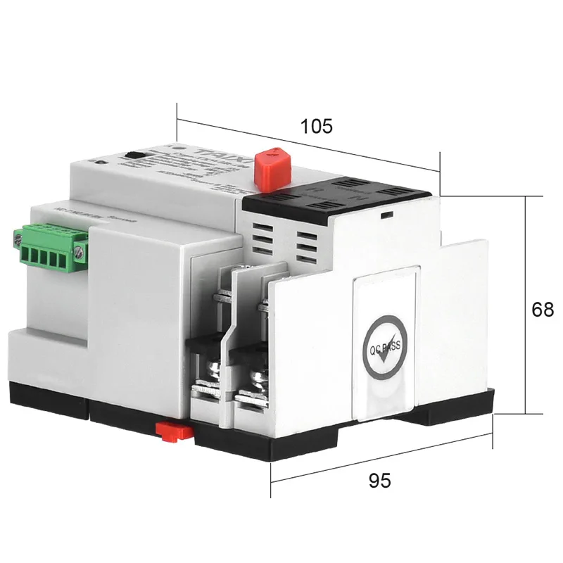 Двойной автоматический переключатель мощности на Din-рейку ATS 400 В переменного