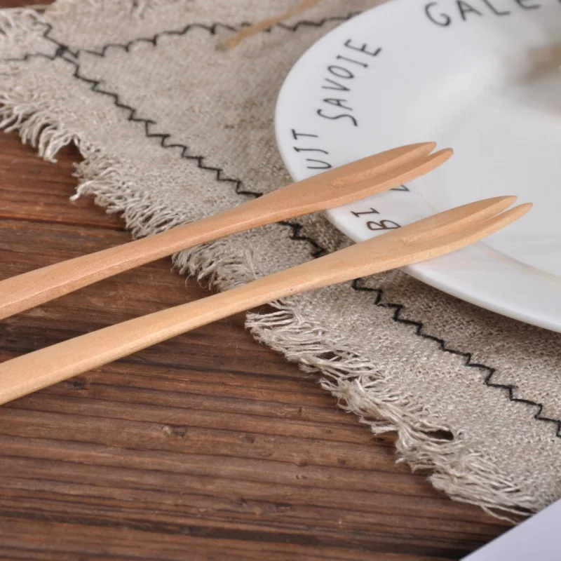 

Wooden Forks For Eating Desserts Chips, Snacks Cereal Salad Fruit Handmade Kitchen Utensil