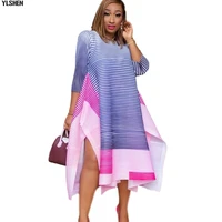 2021 summer woman dress dashiki african dresses for women high quality fashion positioning print stripe patchwork africa dress