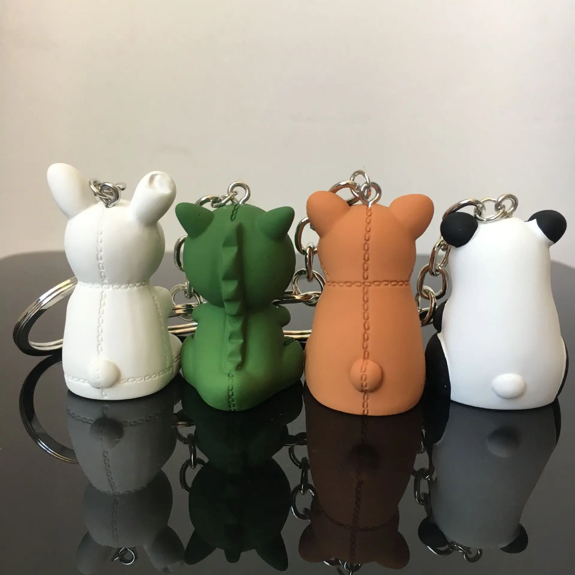 2019 Hot Fashion Cute Dinosaur Keychain Key Ring Cotton Stuffing Cartoon PU Chain Creative Car Bag Phone | Украшения и аксессуары