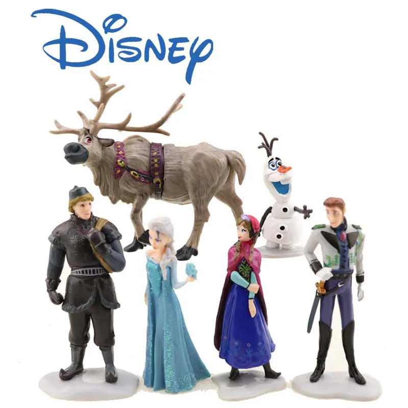 

Кукла Disney серии «Холодное сердце», 6 шт./компл., принцесса Анна, Эльза, Кристоф, венола, украшение из ПВХ, 6-11 см, подарок на день рождения, игруш...