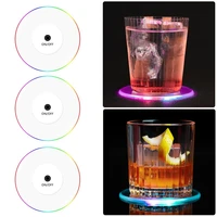 led coaster cup holder hookah base acrylic shisha mat table placemat glass bottle creative round pad home kitchen decoration