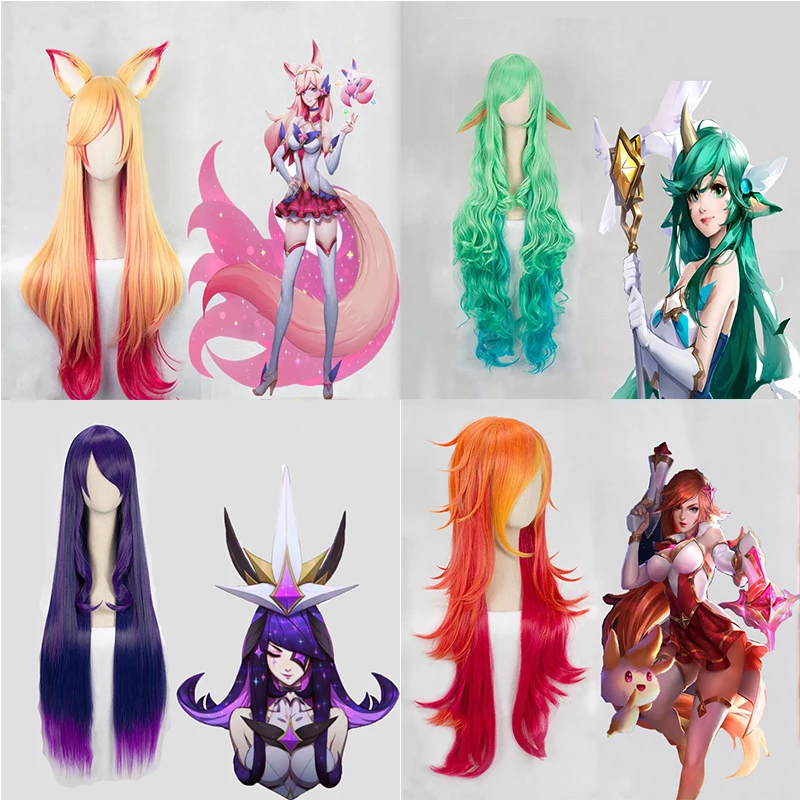 LOL Star Guardian Miss Fortune Ahri Ezreal Soraka синдра Косплей термостойкие синтетические волосы