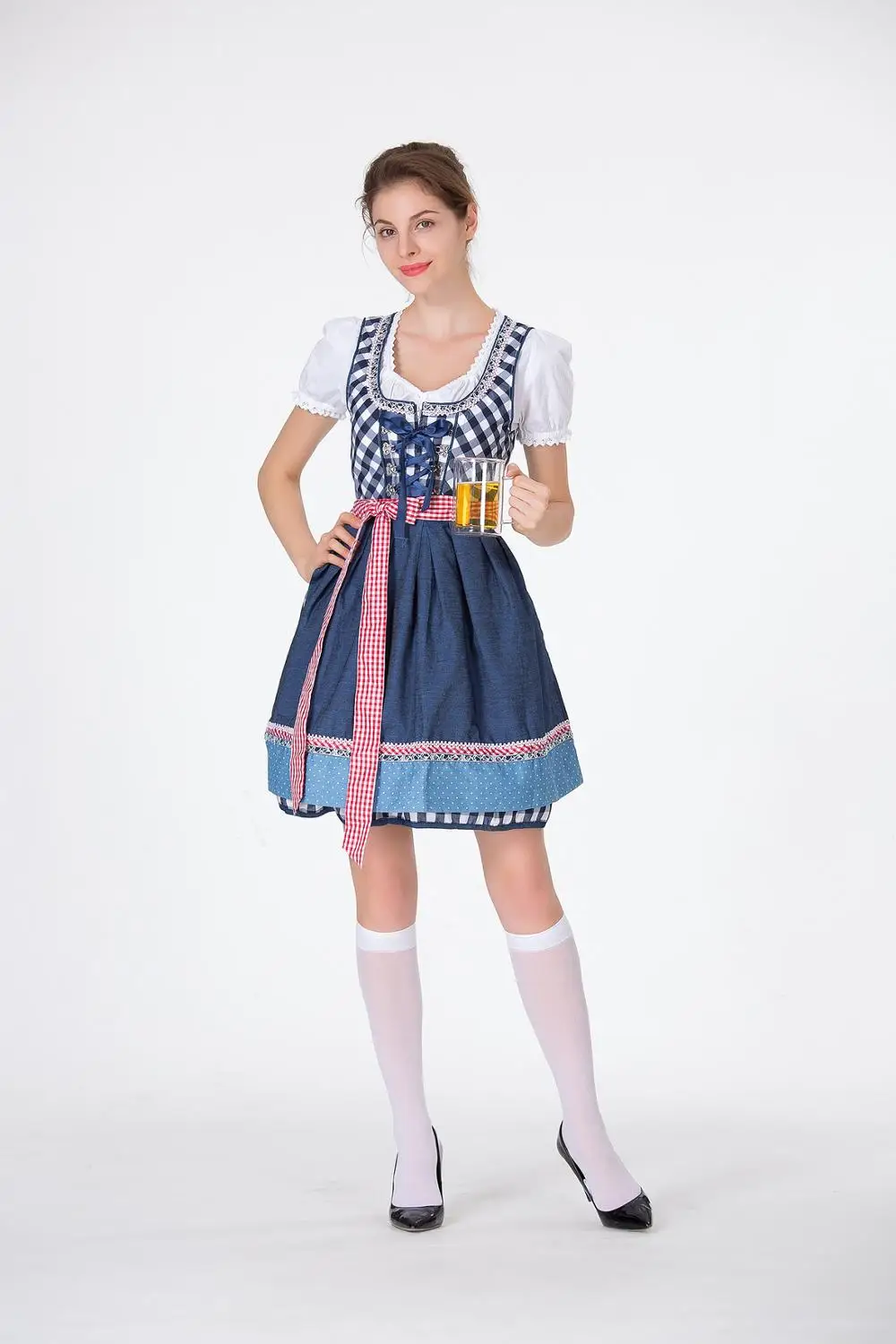 Сексуальная Германия пиво Oktoberfest девушка костюм Хэллоуин косплей традиционный Октоберфест франч горничной женщин маскарадное платье