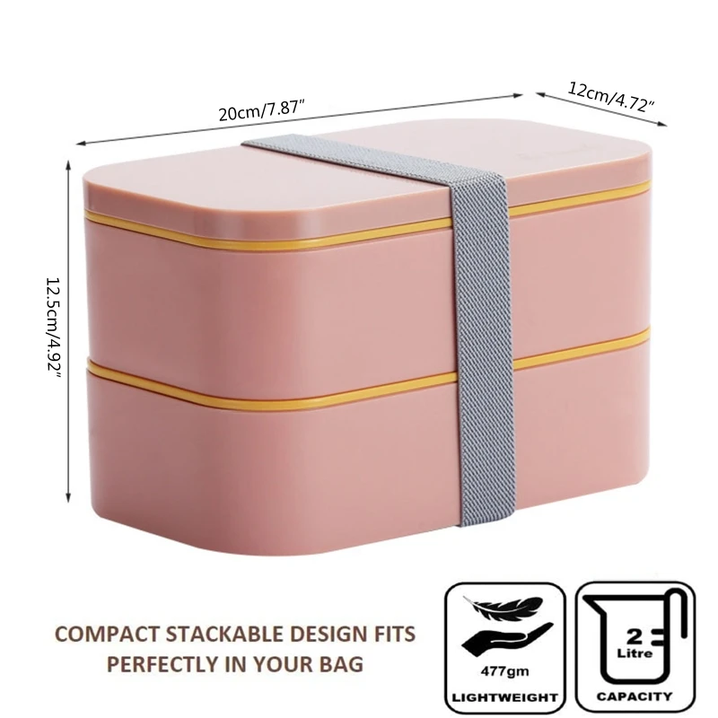 

Bento Box Lunch Boxes with Reusable Cutlery Set 2-Tier Leakproof Insulated 53CD