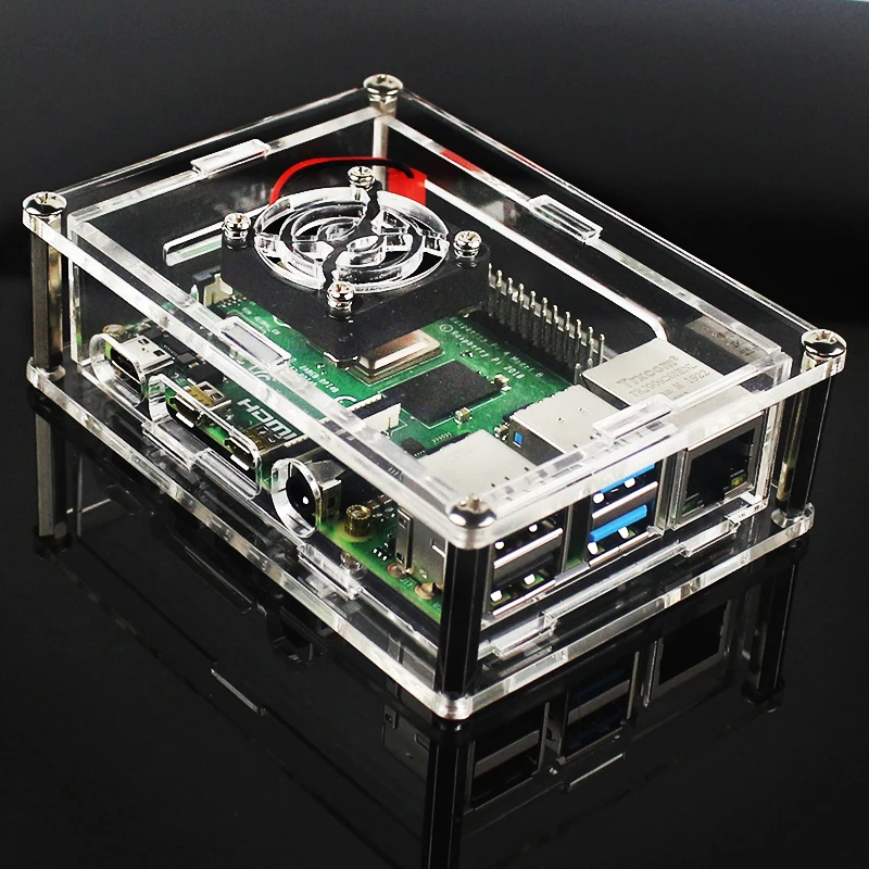 Новый акриловый чехол Raspberry Pi 4 Model B черный синий красный прозрачный корпус