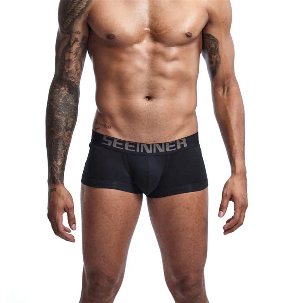 New Mens Underwear Solid Classic Men Underpants Cotton Short trunk Spandex Man Pants Comfort Elastic Man Boxers Hot