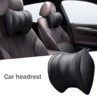 pu leather car headrest pillow car lumbar support pillow breathable memory foam neck pillow car seat headrest car head support