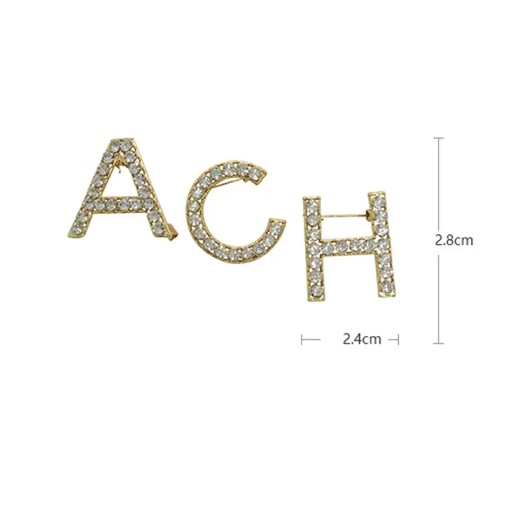 Винтажные броши в форме буквы A C H Элегантная Брошь со стразами подарок