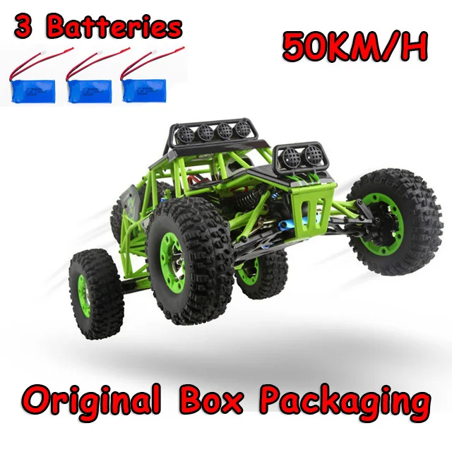 12428 3 battery WLtoys супер мощный Радиоуправляемый автомобиль 12428-B 1:12 2,4G 4WD 50 км/ч Электрический пульт дистанционного управления для скалолазания внедорожника высокоскоростная радиоуправляемая Игрушечная машина - Цвет: 12428 3 battery