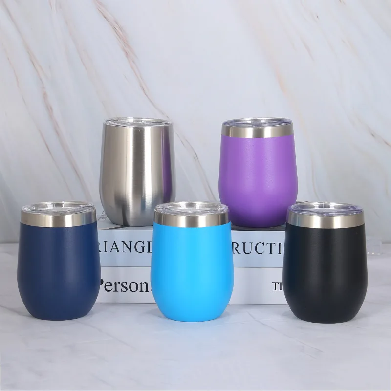 

Foreign Trade New 12oz Stainless Steel Vacuum Eggshell Cup Creative U-Shaped Coffee Big Belly Beer Water Can Be Customiz