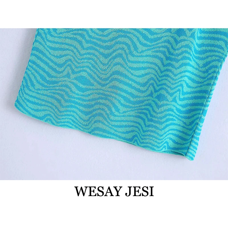 

WESAY JESI Women's Clothing Tops Summer Za Fashion Solid Color Knitted Slim Striped Sleeveless Camisole Vintage Casual Tank Top