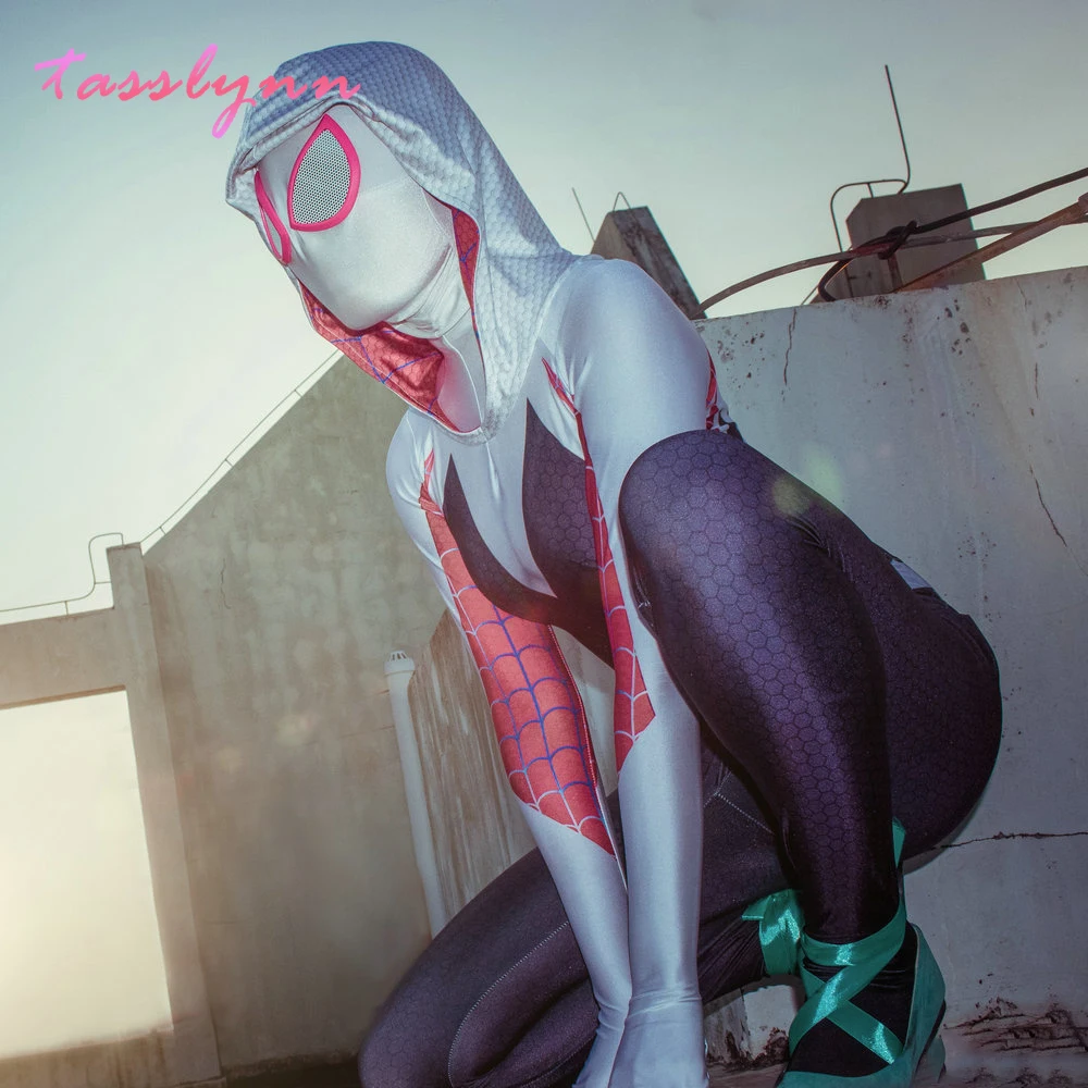 Anime Cosplay Gwenom Costume Sexy Gwen Stacy Cosplay Halloween Costumes for Women Superhero Spider Girls Tights Suit