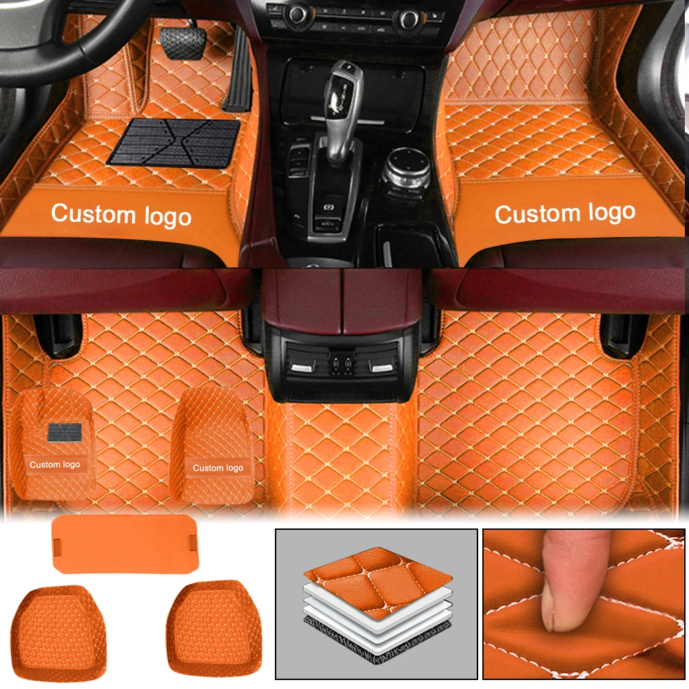 

Applicable to 98% All Models Car Floor Mats 5pcs Universal Leather FootPad For TOYOTA RAV4 â…£ CA40 Automobile Styling Interior