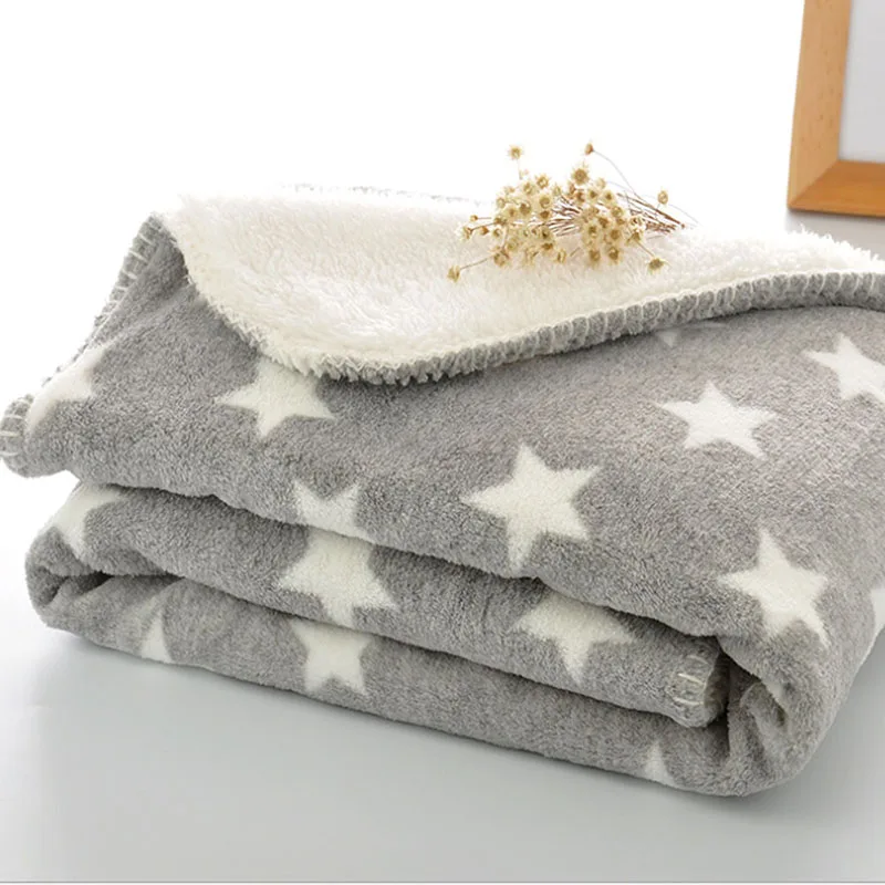 DIDIHOU 1 шт. Двухслойное одеяло с принтом звезд для мужчин детское плюшевое малышей