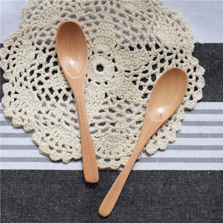 Японская милая маленькая и изысканная ложка в форме эллипса деревянная для детей