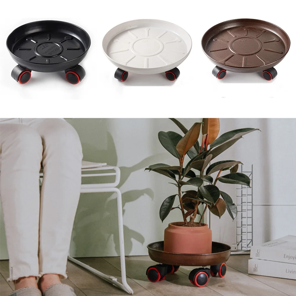 

Rolling Plant Caddy Dolly Trolley Stand Planter Holder Moving Wheels Garden Plant Pot Tray Flowers Pot Mover Trolley Rack Stands