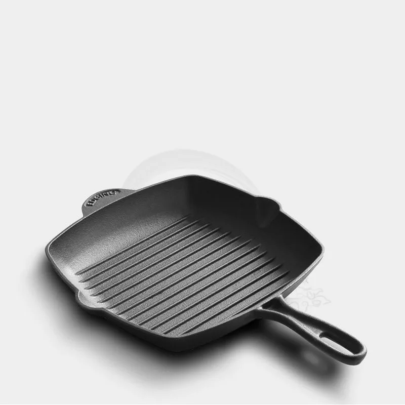 Cast Iron Fried Steak Pot Stripe Uncoated Non-stick Pan Household Commercial Barbecue Induction Cooker Gas Universal | Дом и сад