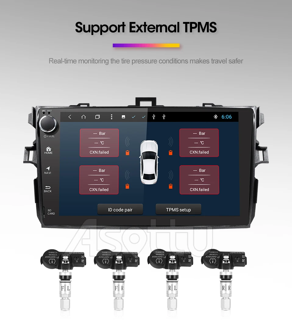Asottu DSP android 9,0 PX30 автомобильный dvd gps навигатор для Toyota corolla 2007 2008 2009 2010 2011 Автомобильный dvd Радио gps стерео